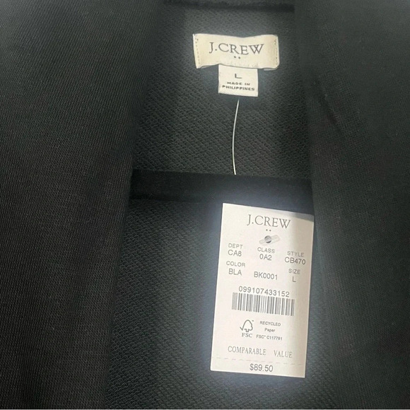 NEW J Crew Black Knit Wrap Cardigan Sweater- Large - Picture 4 of 8